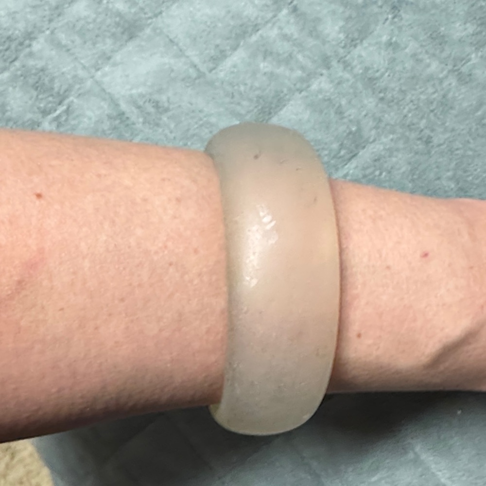 Vintage Plastic Bangle Bracelet, Frosted, Retro, Boho